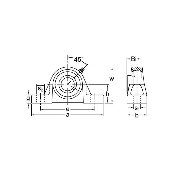 SINGLE ROW BALL BEARING - 30MM NARROW SET SCREW PILLOW BLOCK